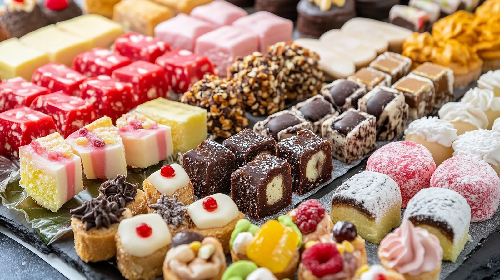 display-different-desserts-including-one-that-has-lot-different-flavors display-different-desserts-including-one-that-has-lot-different-flavors